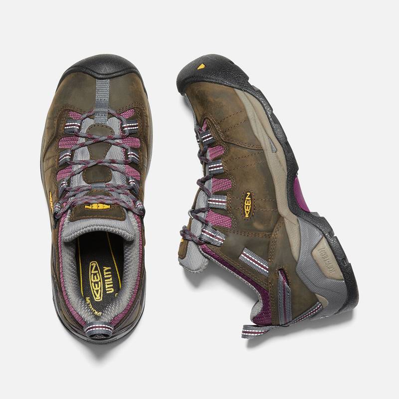 Keen Detroit XT Steel Toe Sicherheitsschuhe Damen DE-37810 Cascade Brown /Amaranth - Keen Damenschuh